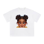 Peeking Boo Girl Graphic Tee-INNBLAC Fashion Apparel
