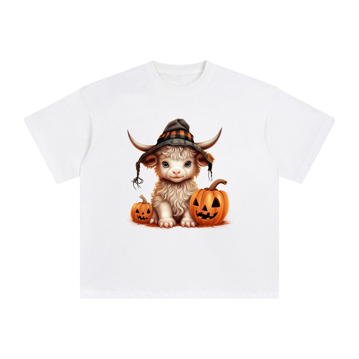 Halloween Highland Cow Graphic Tee-INNBLAC Fashion Apparel