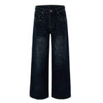 Vintage Studded Wide Leg Jeans