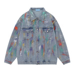 Colorful Tie-dye Vintage Loose Denim Jacket