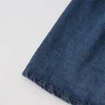 Falda vaquera con bordado de perlas y lavado vintage