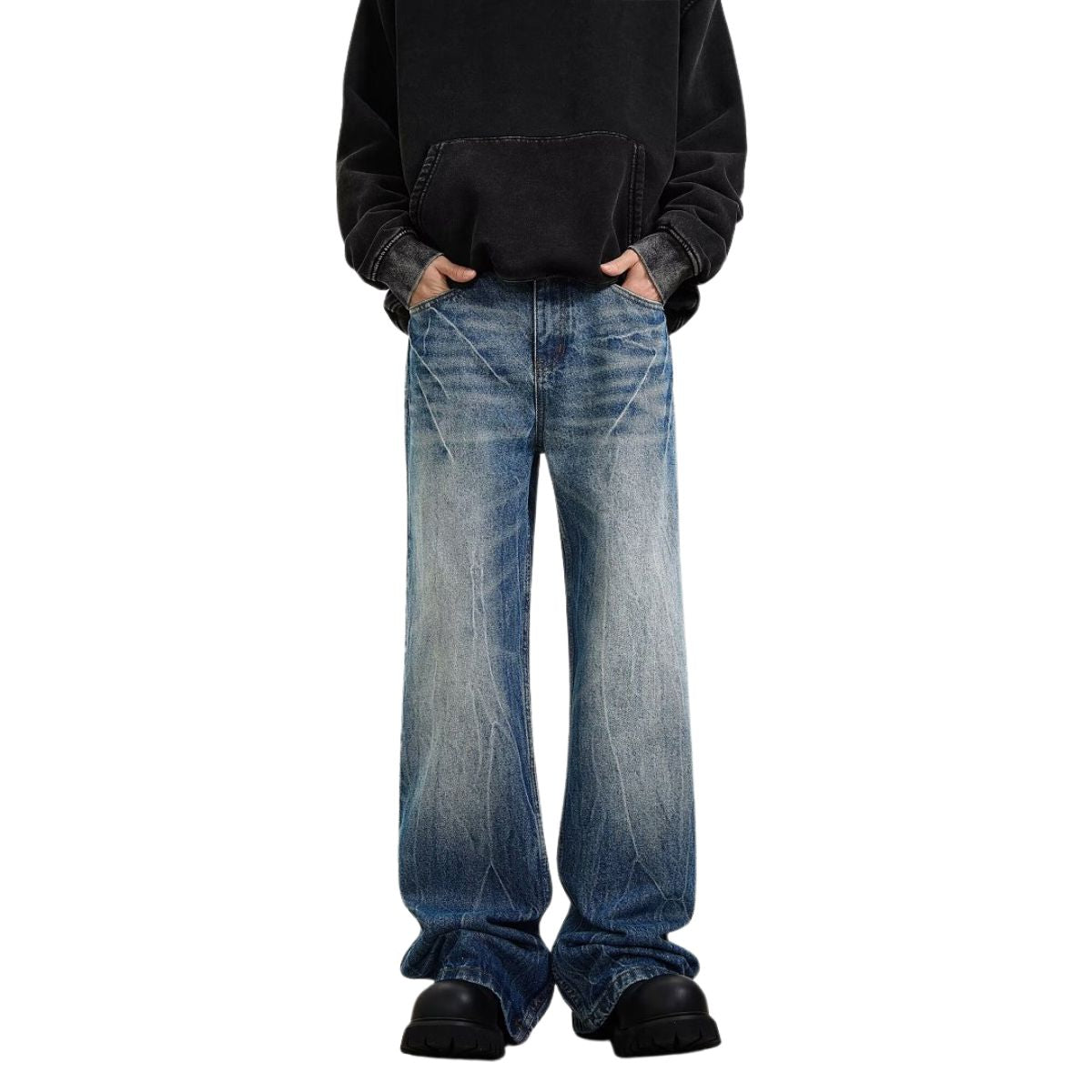 Vintage Whiskered Straight Leg Jeans