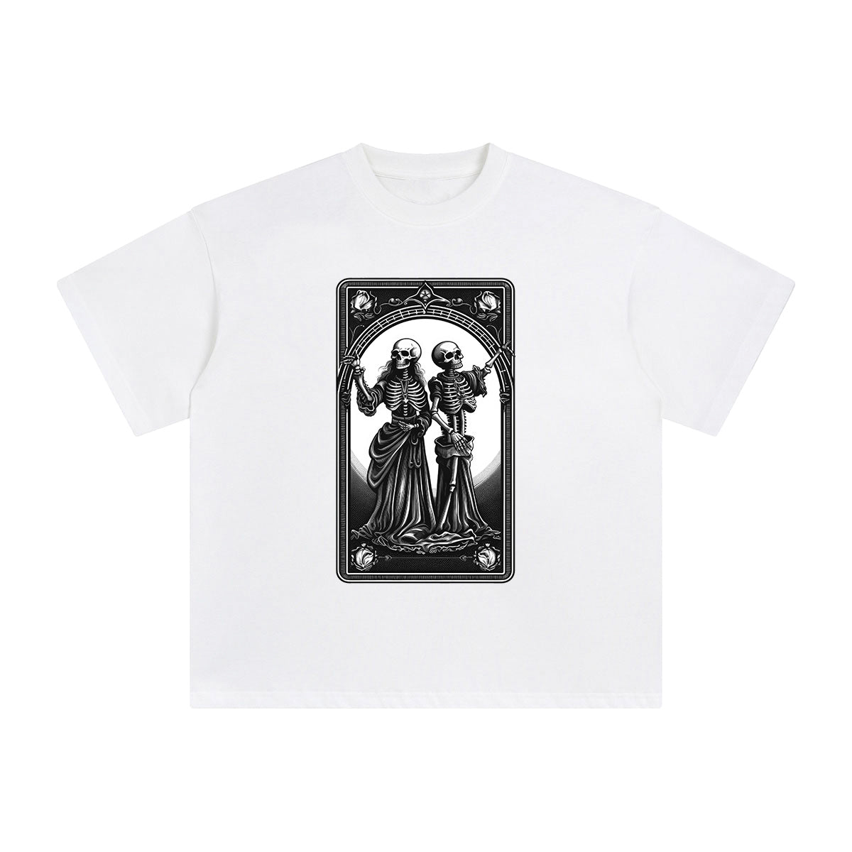 Mystery Skeleton Tarot Card Graphic Tee-INNBLAC Fashion Apparel