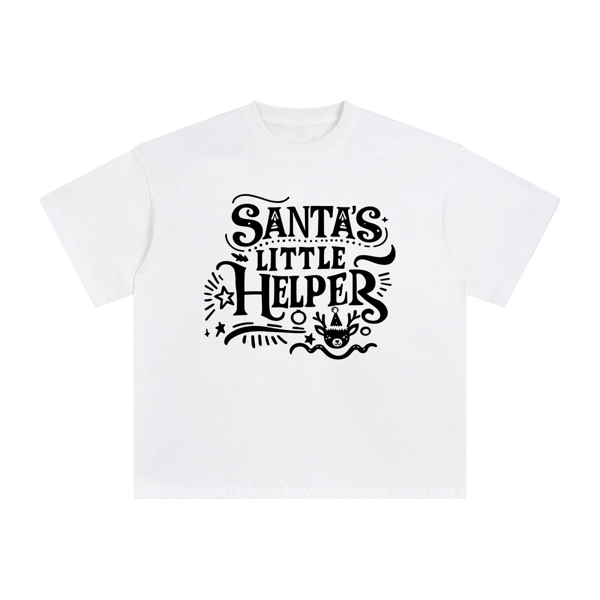 Santas Lettle Helper Graphic Tee-INNBLAC Fashion Apparel