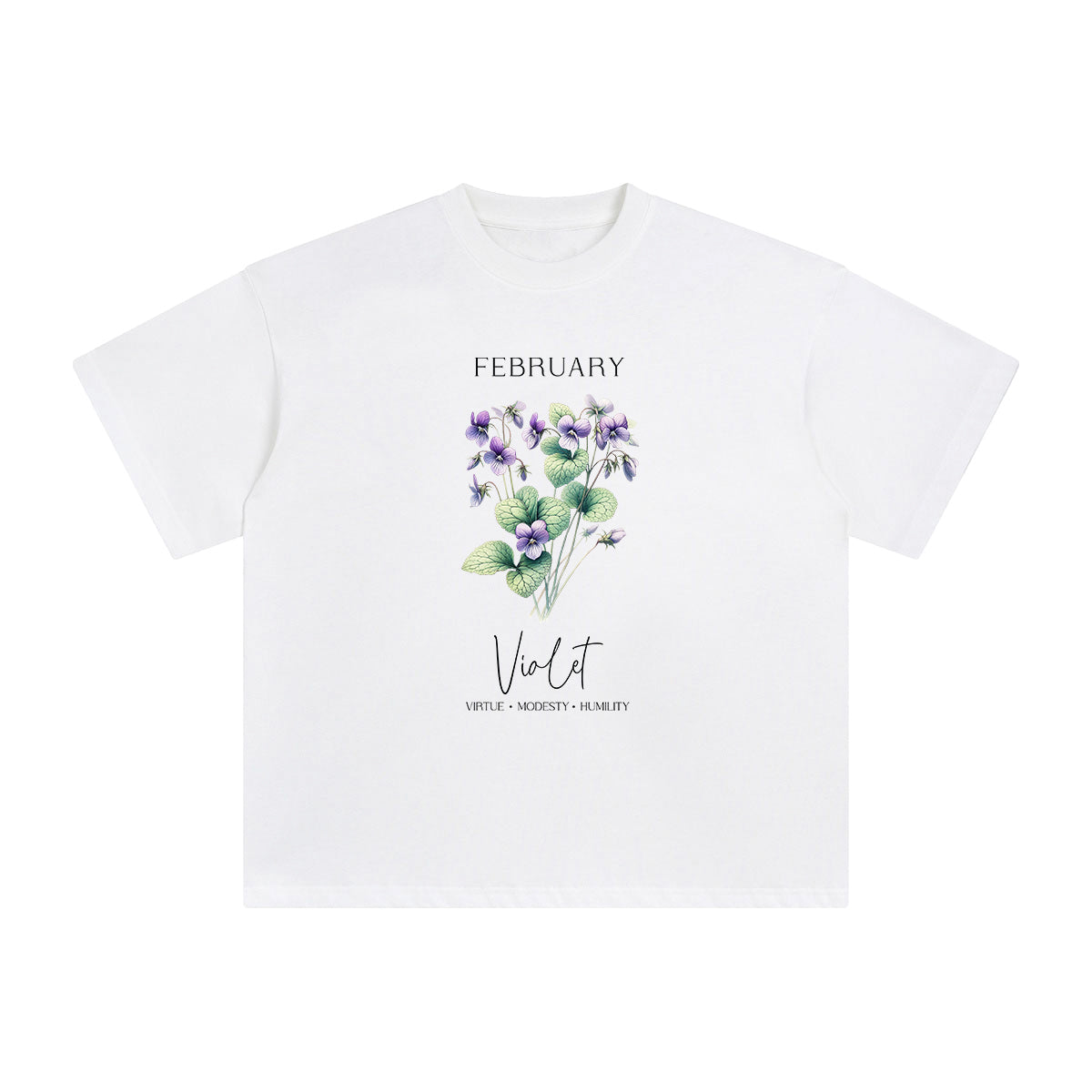 Violet Flowers Graphic Tee-INNBLAC Fashion Apparel