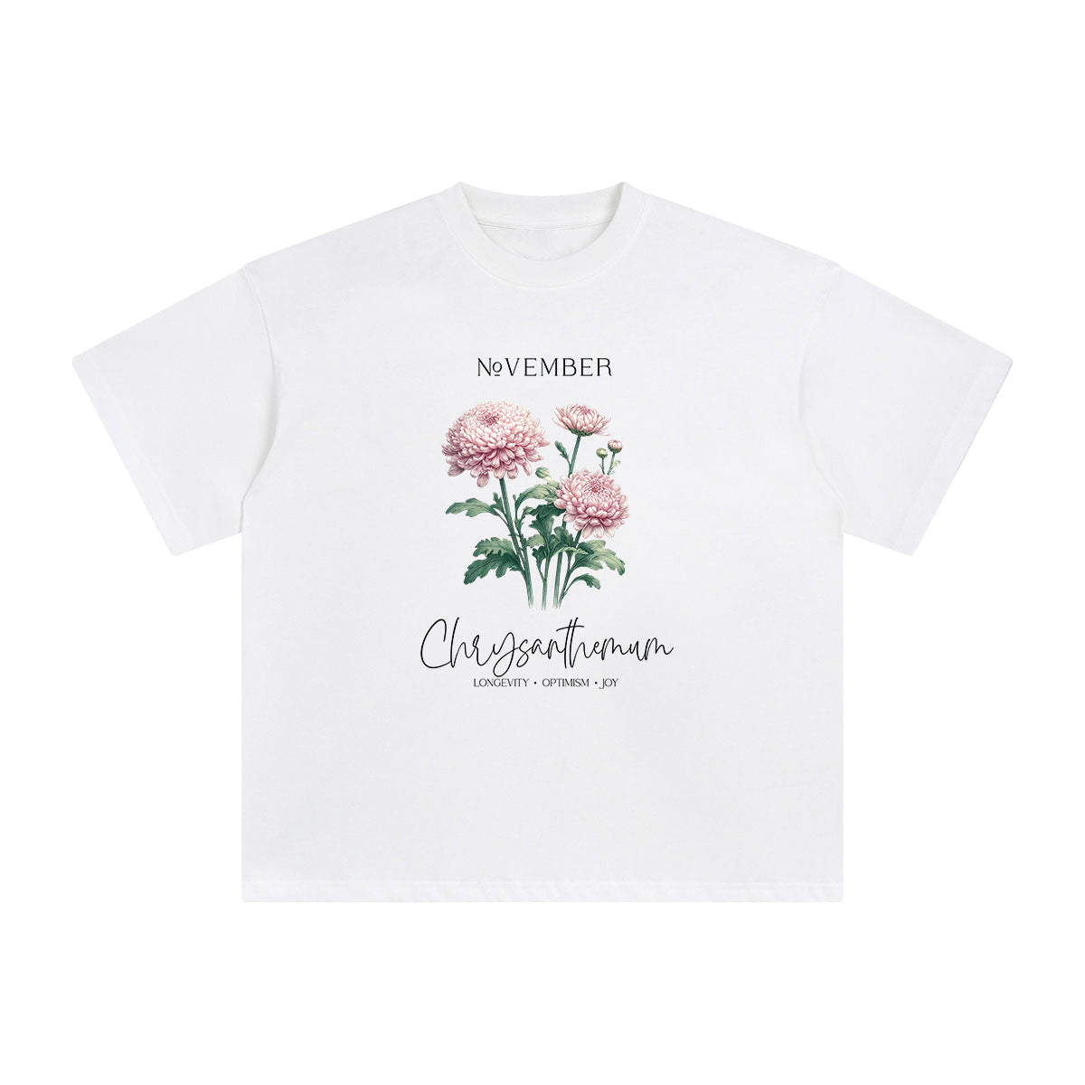 Chrysanthemum Graphic Tee-INNBLAC Fashion Apparel