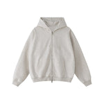 Double-Slider Zipper Solid Color Hoodie