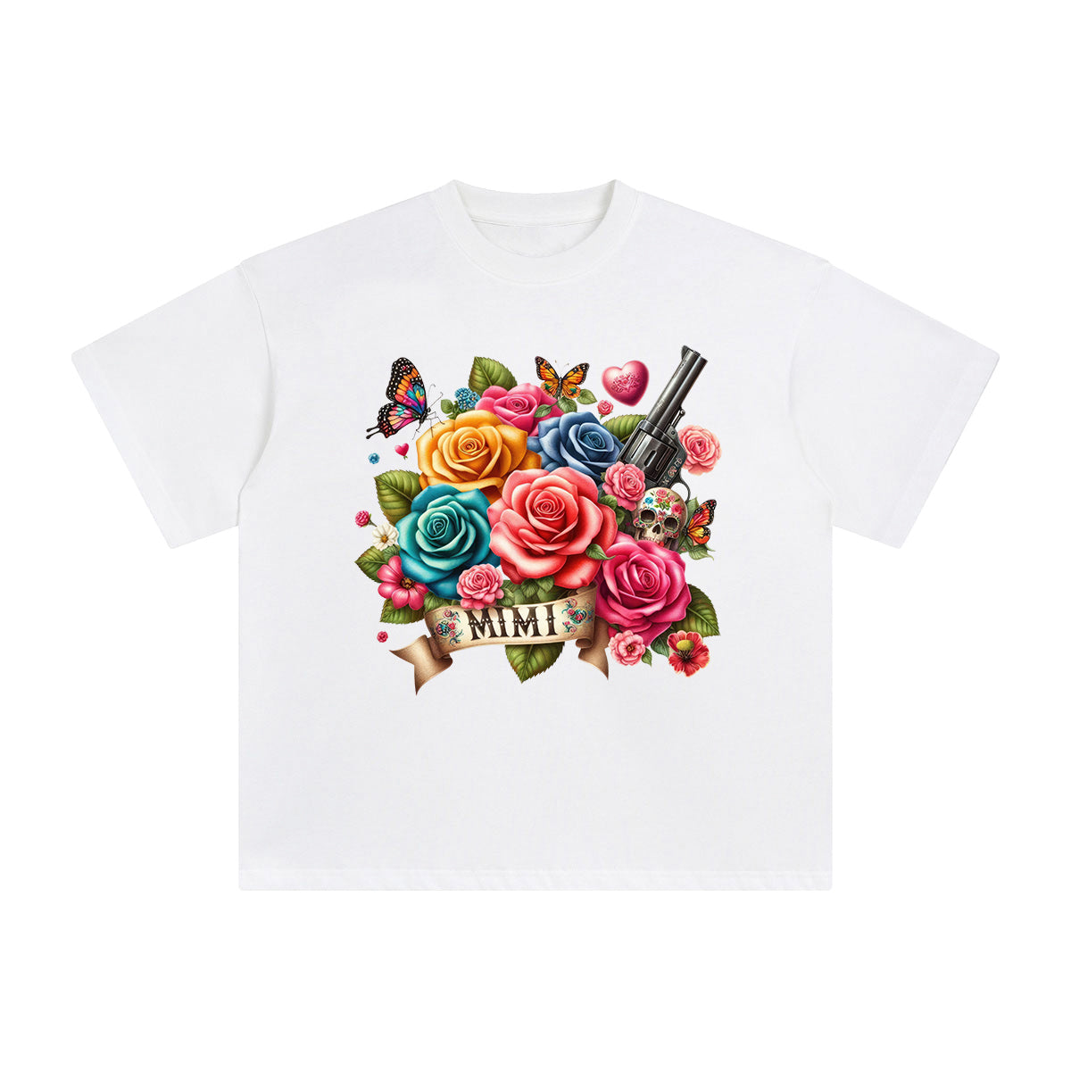 MIMI Flowers Graphic Tee-INNBLAC Fashion Apparel