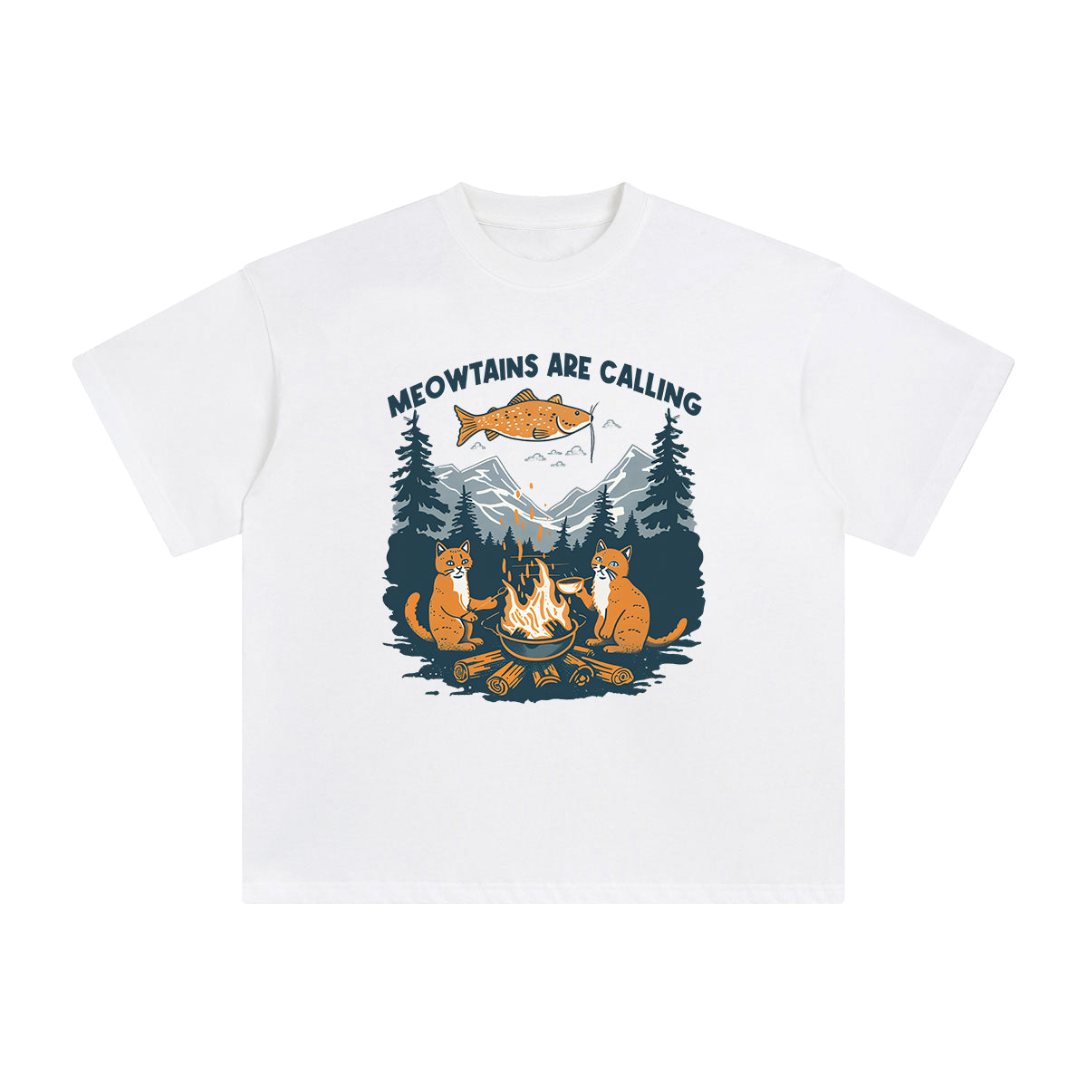 Meowtains Are Calling Graphic Tee-INNBLAC Fashion Apparel