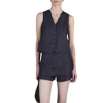 Indigo V Neck Denim Sleeveless Tank Top