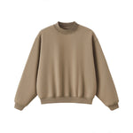 Heavyweight Fleece‑Lined Boxy Mock Neck Old‑Money Sweatshirt