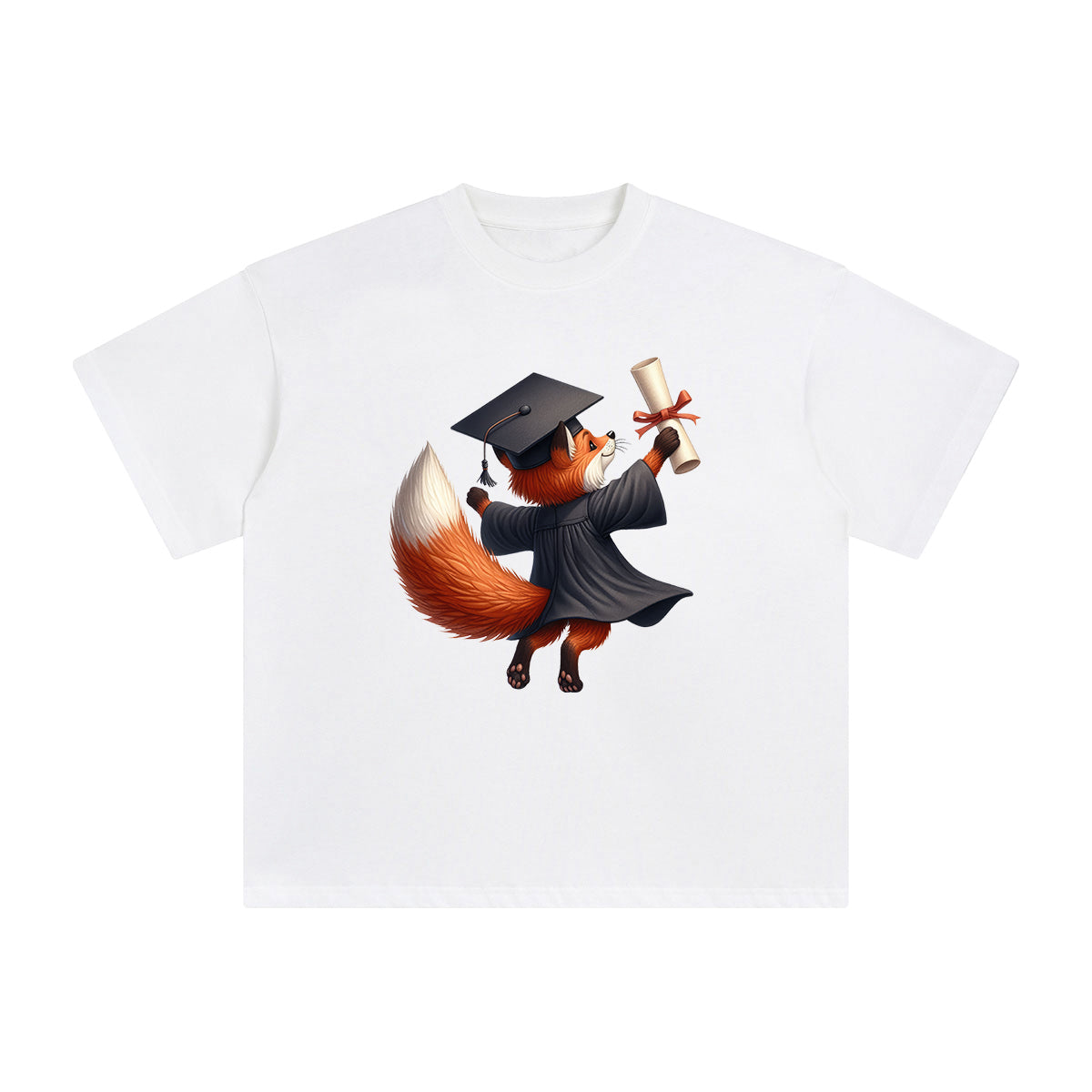 Graduation Fox Graphic Tee-INNBLAC Fashion Apparel