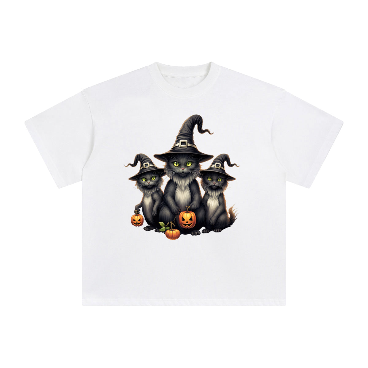 Witch Black Cat Graphic Tee-INNBLAC Fashion Apparel