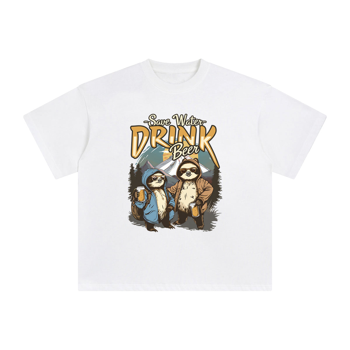 Save Water Drink Beer Graphic Tee-INNBLAC Fashion Apparel