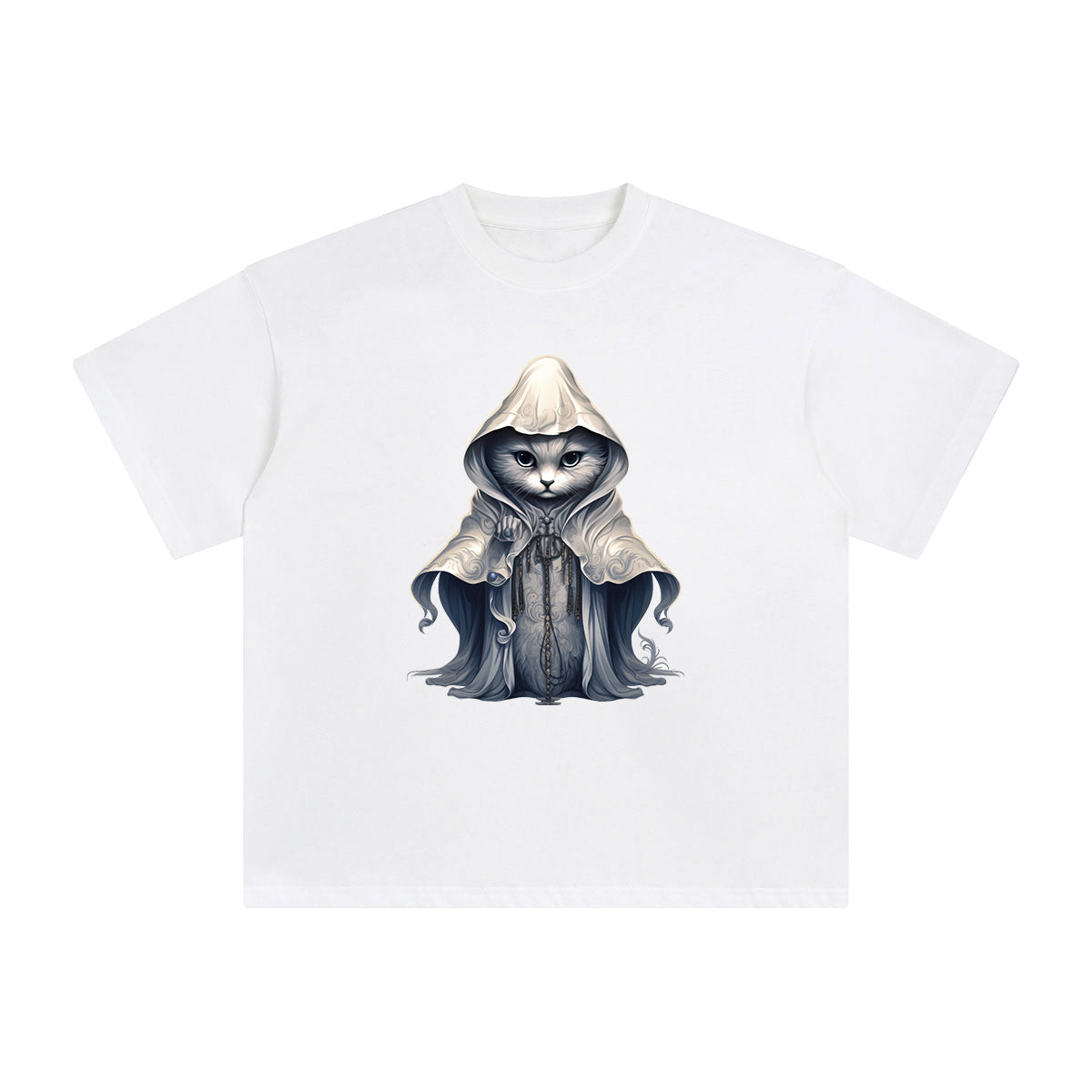 Ghost Cat Graphic Tee-INNBLAC Fashion Apparel