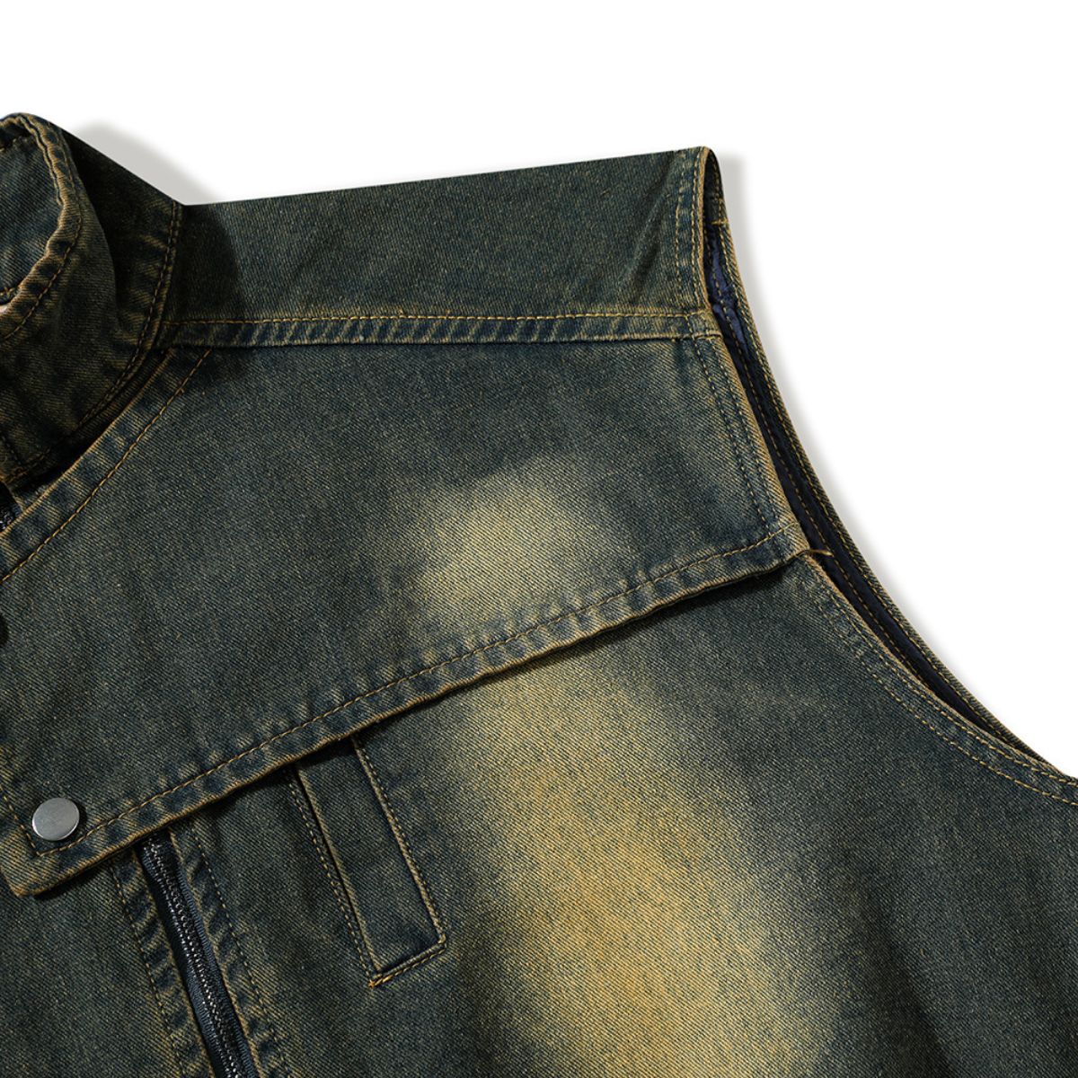 VintageWash Sleeveless Bomber Vest