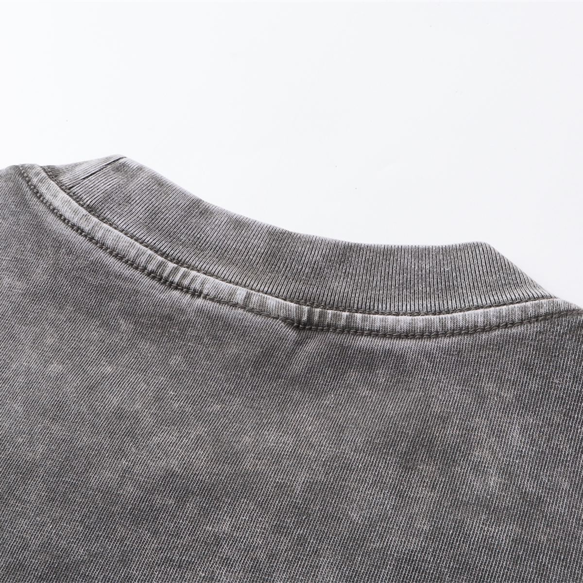 Camiseta vintage lavada, cuadrada y pesada, 8.25 oz