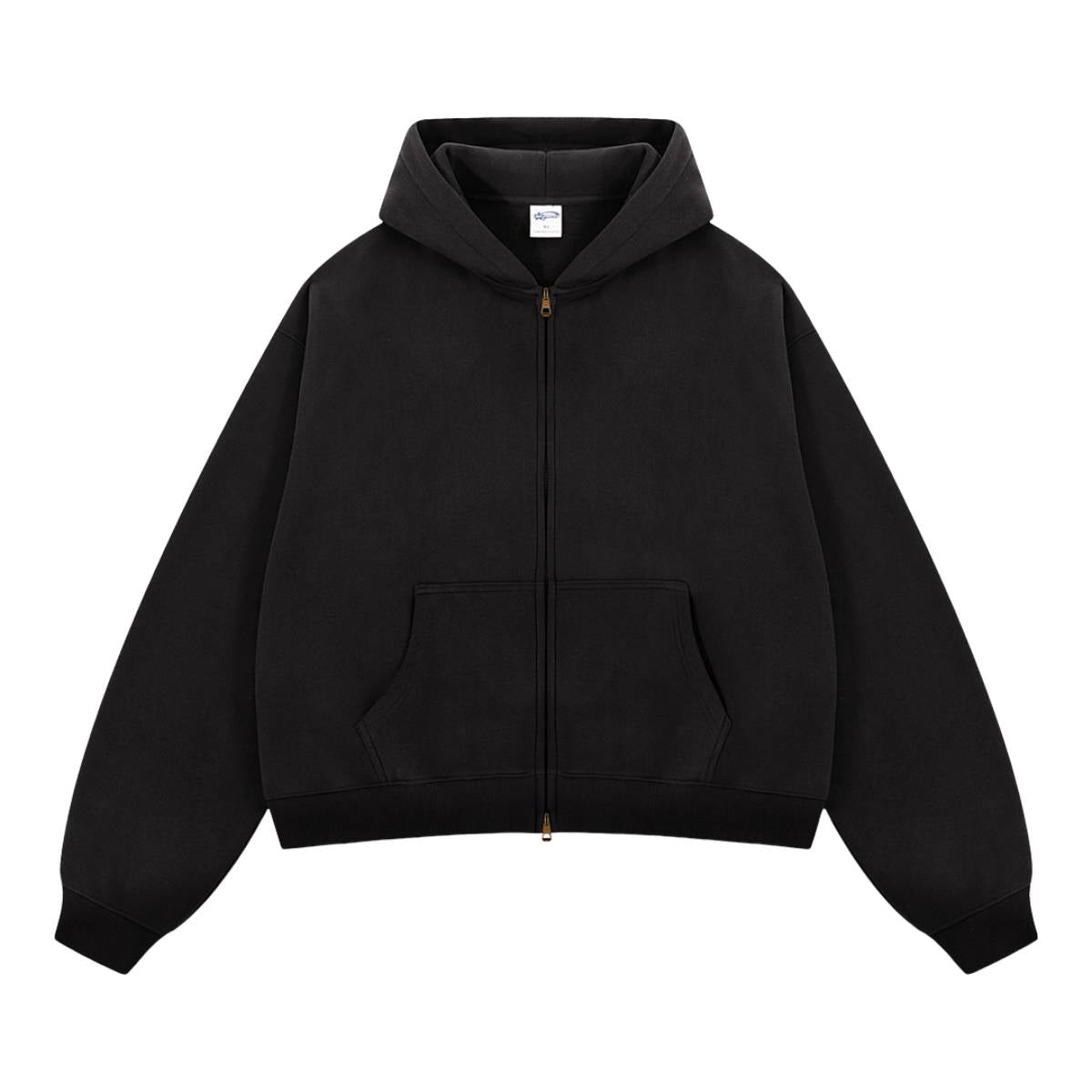 Sudadera con capucha y cremallera lavada de doble cursor