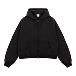Sudadera con capucha y cremallera lavada de doble cursor
