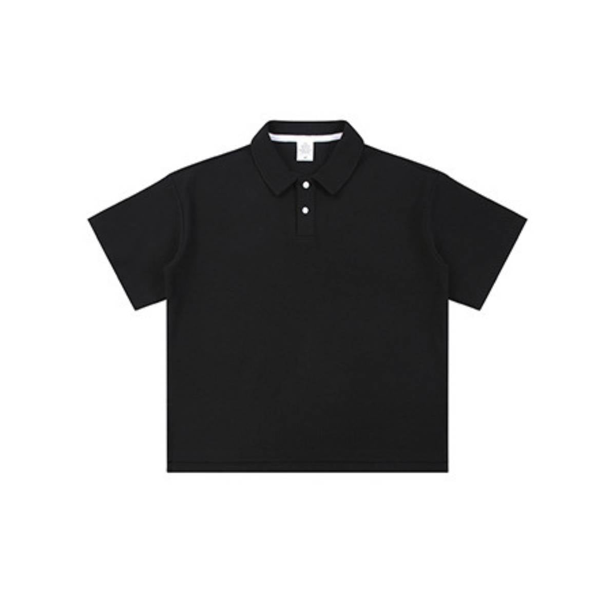 Waffle Knit Lapel Polo T Shirt