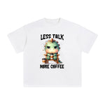 Dinosaur Drinking Coffee Graphic Tee-INNBLAC Fashion Apparel