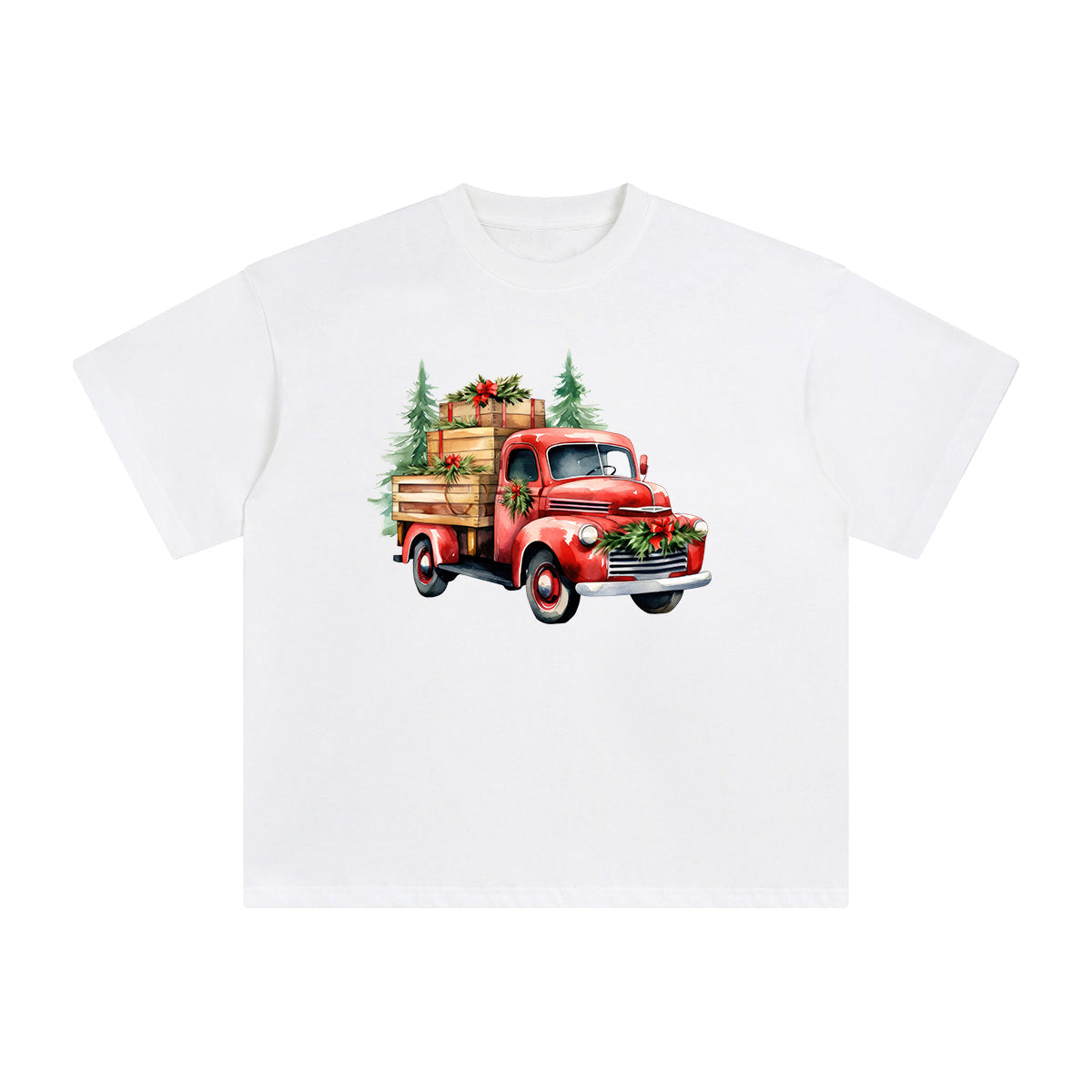 Vintage Christmas Truck Graphic Tee-INNBLAC Fashion Apparel