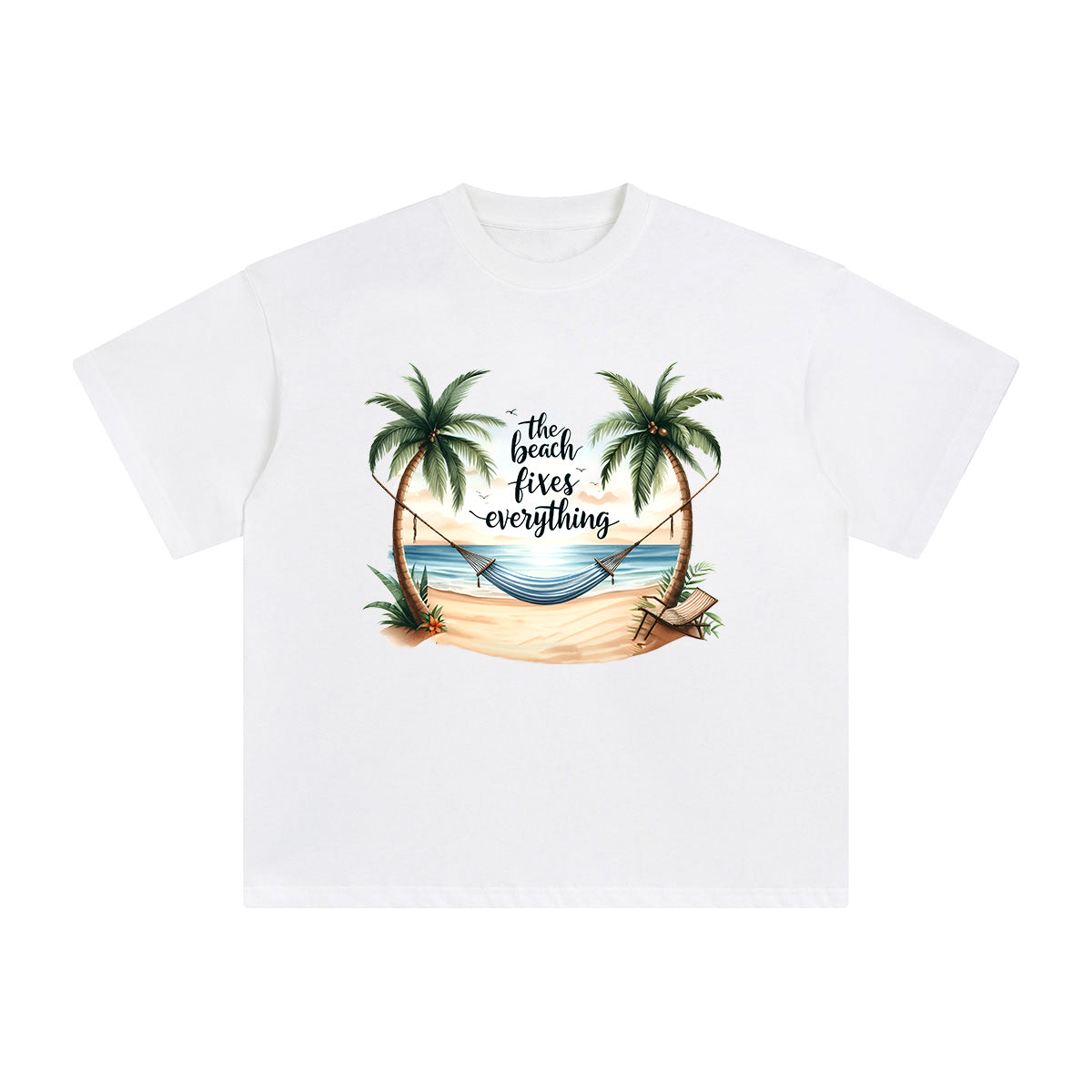 The Beach Fixes Everthing Graphic Tee-INNBLAC Fashion Apparel