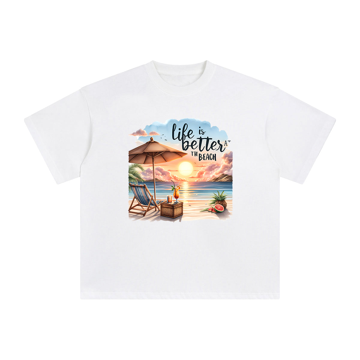 Life Is Better At The Beach Graphic Tee-INNBLAC Fashion Apparel