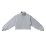 Preppy Style Half‑Zip Sport Sweatshirt With Adjustable Drawstring Hem