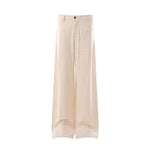 Old Money Cotton Linen Wide Leg Trousers