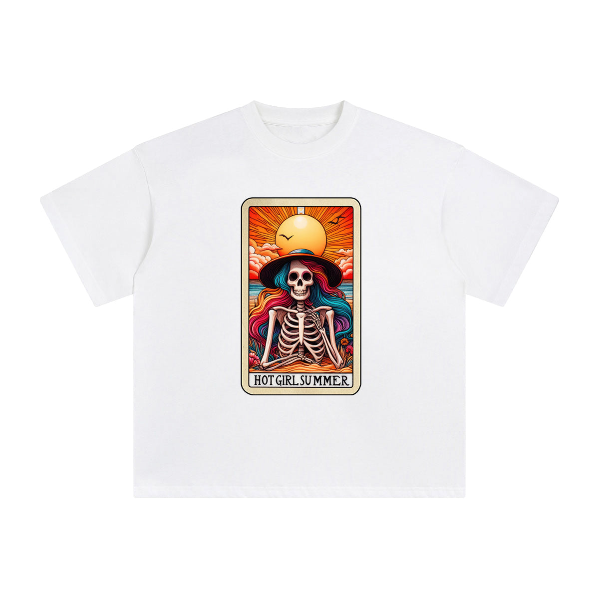 Skeleton Hot Girl Summer Graphic Tee-INNBLAC Fashion Apparel