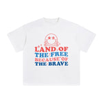 Land Of The Free Because Of The Brave Graphic Tee-INNBLAC Fashion Apparel