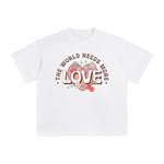 The World Needs More Love Graphic Tee-INNBLAC Fashion Apparel