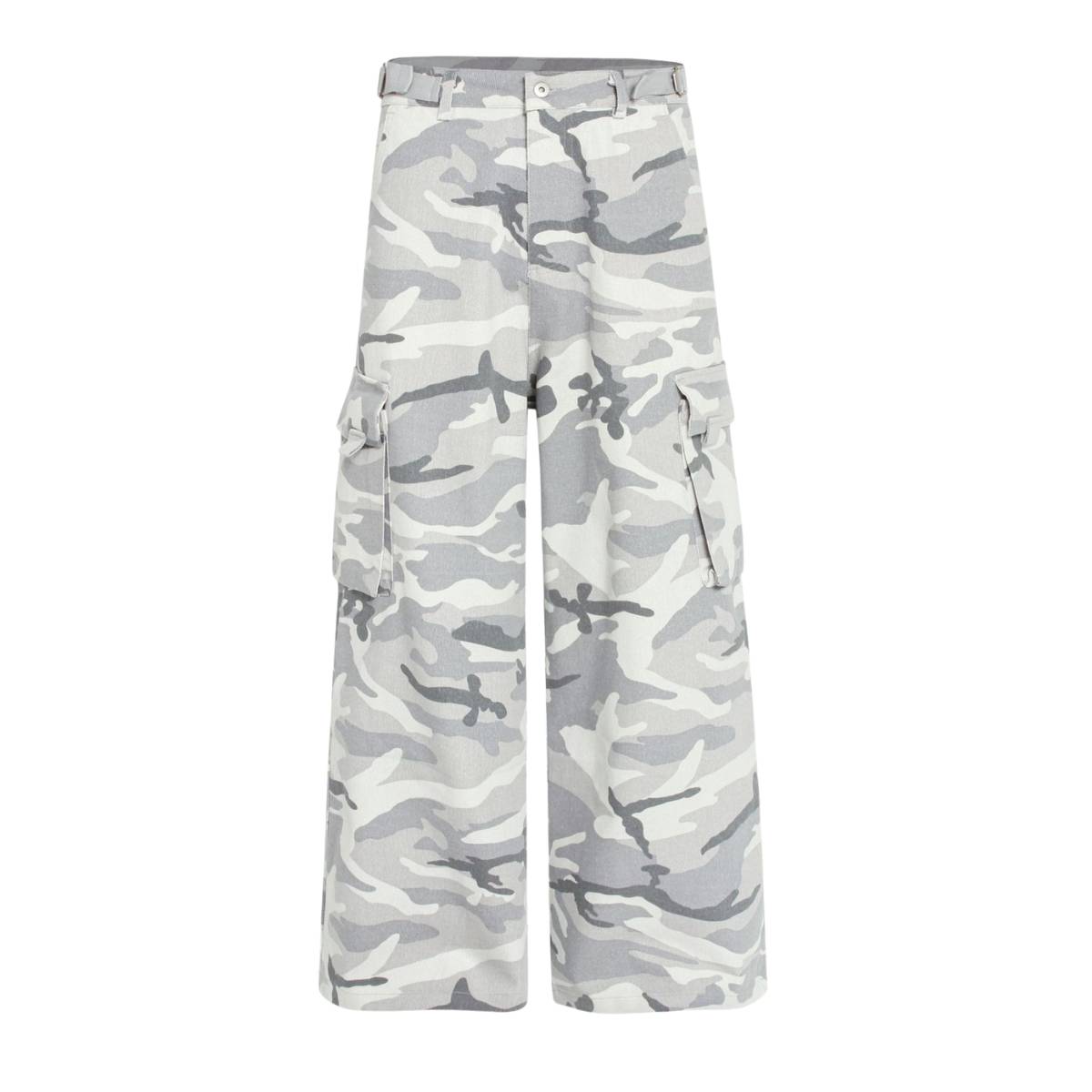 Camouflage Patchwork Multi Pocket Relaxed Cargo Pants