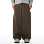 Curved Wide Leg High Waist Clean Stitch Workwear Pants