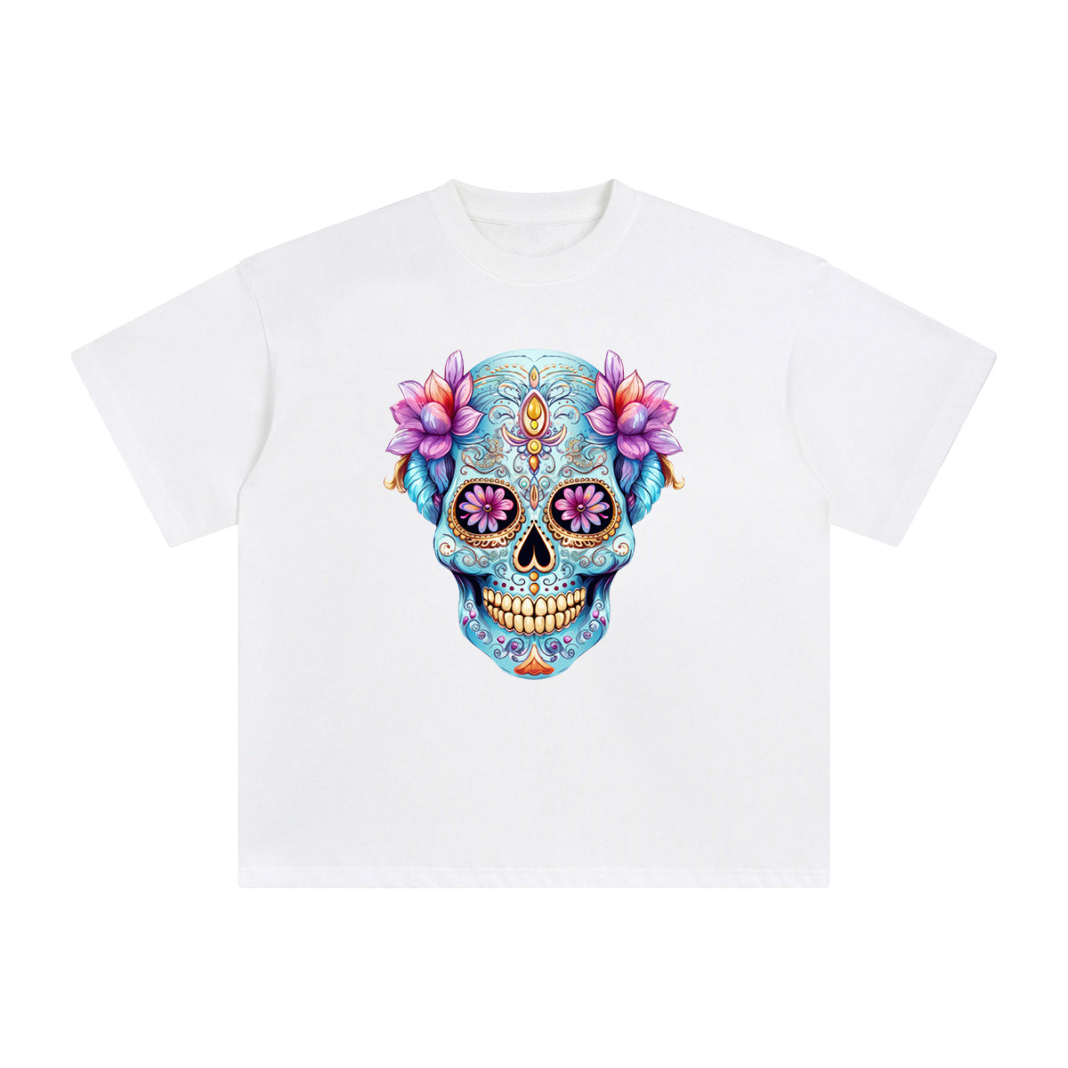 Beautiful Skull Graphic Tee-INNBLAC Fashion Apparel
