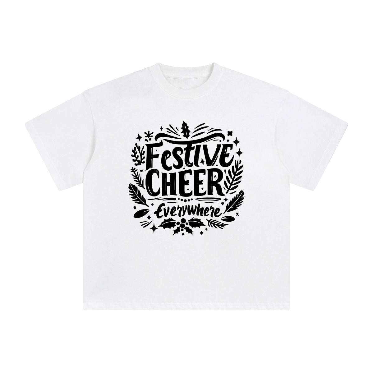 Festive Cheer Everywhere Graphic Tee-INNBLAC Fashion Apparel