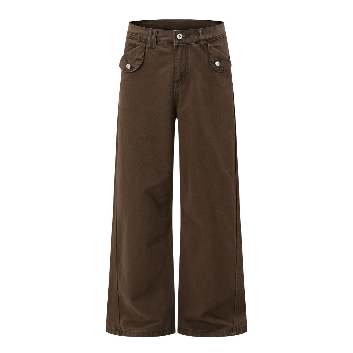Relaxed Bootcut Pants With Reverse‑Pocket Washed‑Out Fade