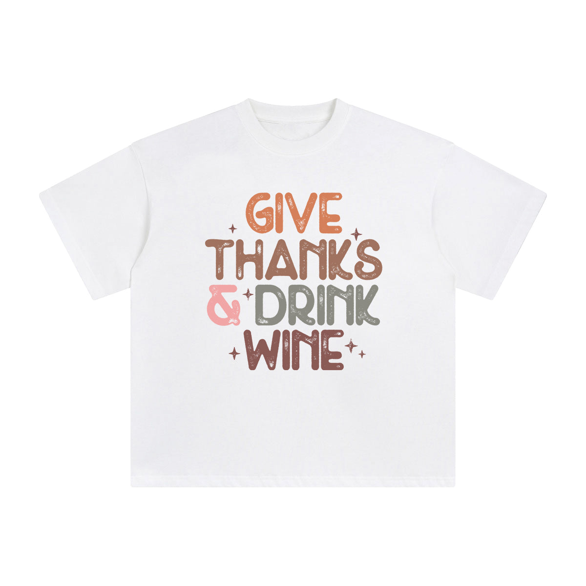 Give Thanks & Drink Wine Graphic Tee-INNBLAC Fashion Apparel