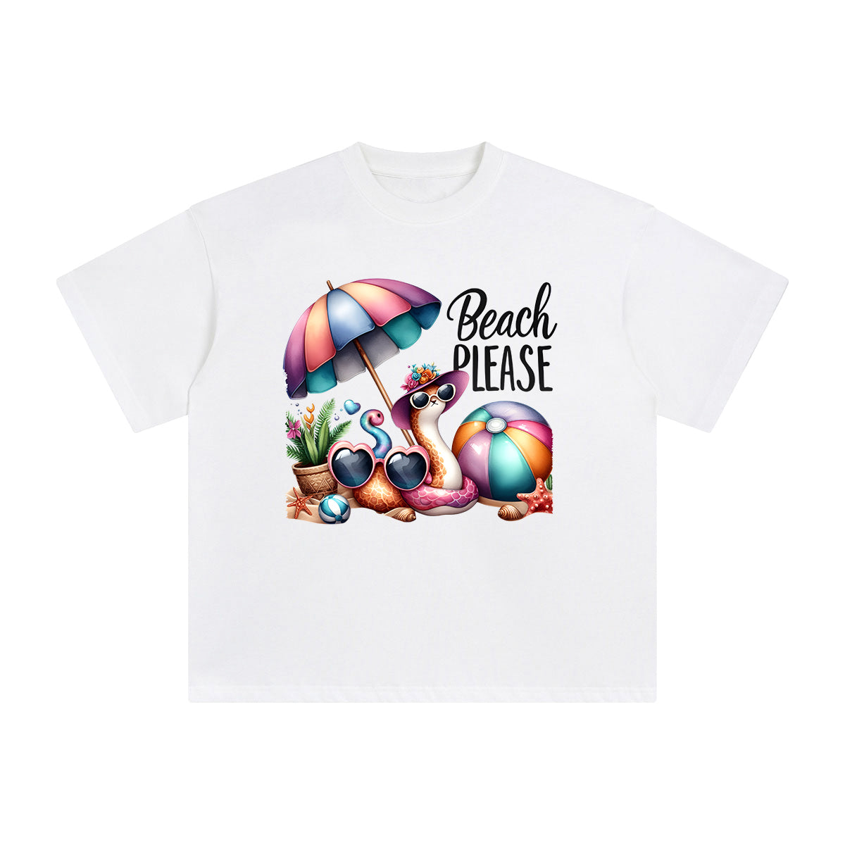Snake On Vacation Graphic Tee-INNBLAC Fashion Apparel