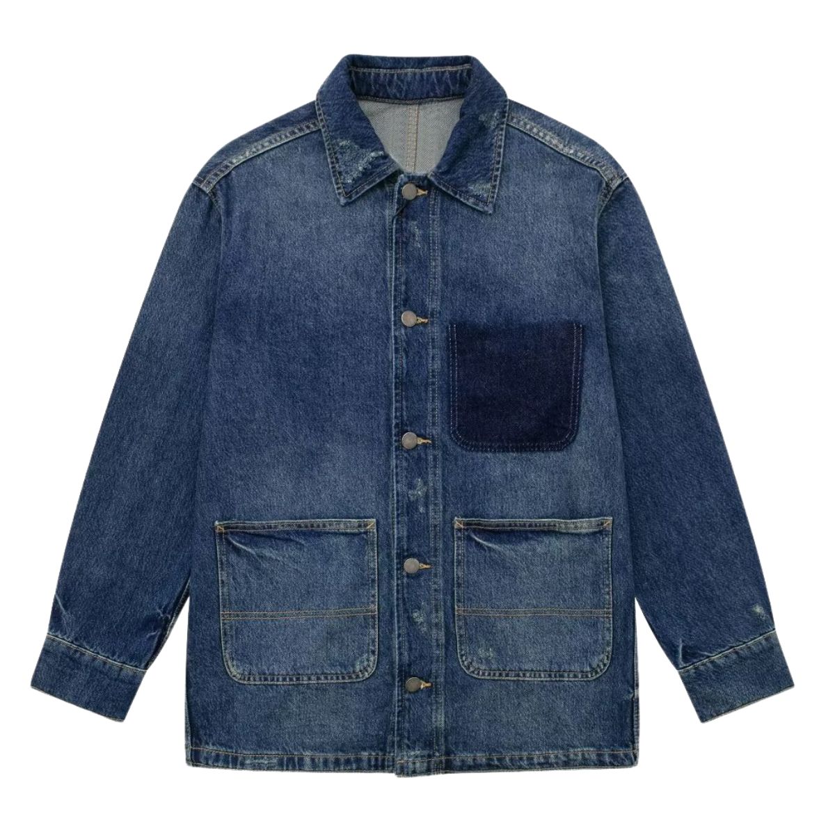 Hip-hop Versatile Pocket-decorated Loose Denim Shirt Jacket