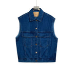 Women's Loose Fit Sleeveless Denim Jacket