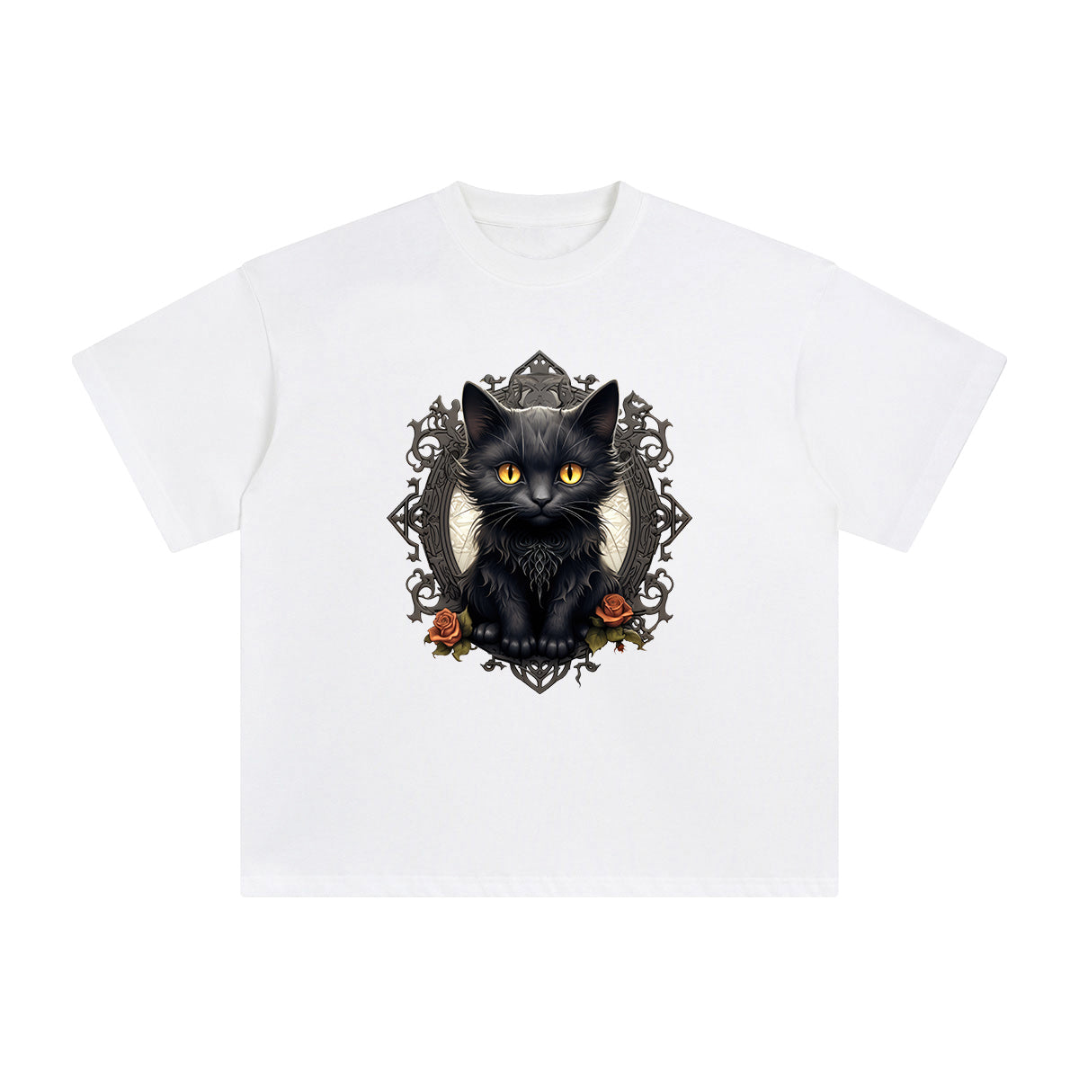 Black Cat Graphic Tee-INNBLAC Fashion Apparel