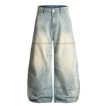 Distressed Light Wash Vintage Wide Leg Pants