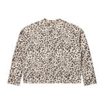Leopard Print Waffle‑Knit Crew Neck Long Sleeve T‑Shirt