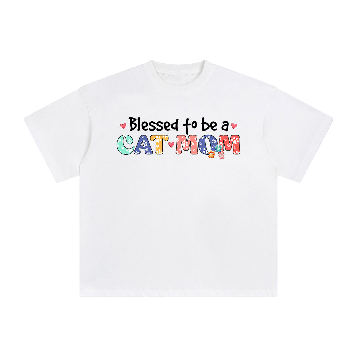 Blessed Of Be A Cat Mom Graphic Tee-INNBLAC Fashion Apparel