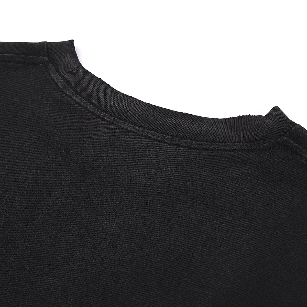 Black Washed Cotton Ripped Sweatshirt