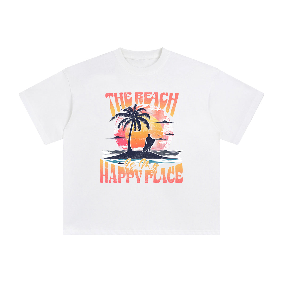 The Beach ls My Happy Place Graphic Tee-INNBLAC Fashion Apparel