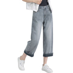 Risen Jeans Straight-Leg Washed Ankle Jeans