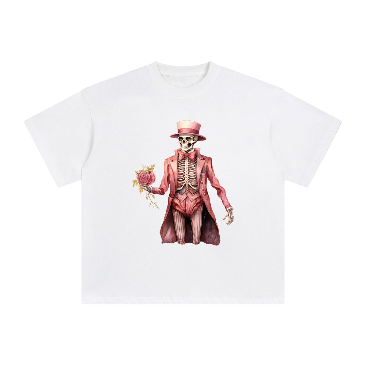 Pink Skeleton Graphic Tee-INNBLAC Fashion Apparel
